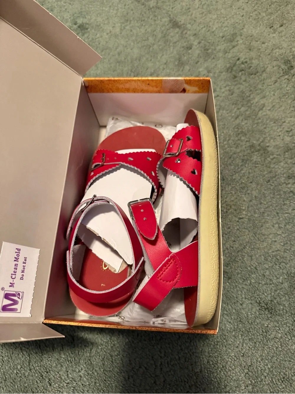 Kids Red Heart Accent Sandals - Comfortable Strappy Summer Shoe